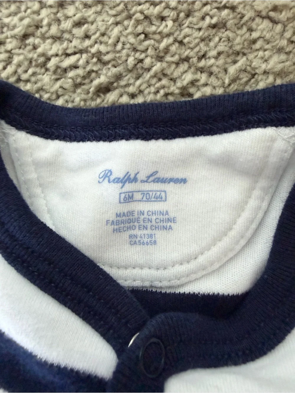 3 for $30 Ralph Lauren Baby Striped Cotton Coverall Size 6M